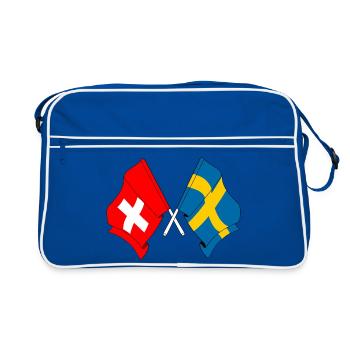 Drapeau de la Suisse et drapeau de la Suède - Sac Retro - bleu/blanc - Devant