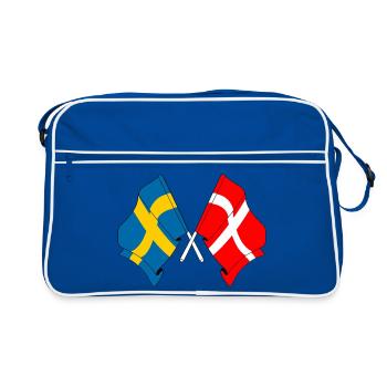 Flag Sweden, flag Denmark - Retro Bag - blue/white - Front