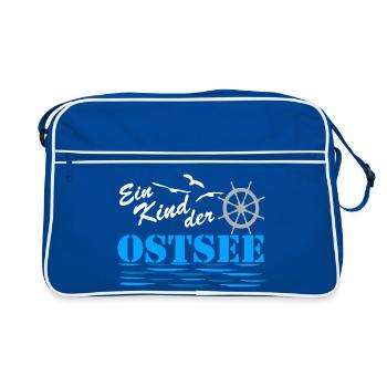 Logo nautique de l’enfant de la mer Baltique - Sac Retro - bleu/blanc - Devant