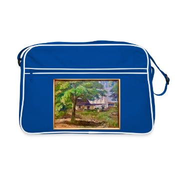 Kræsten Iversen "Bornholmer Räucherei" - Retro Tasche - Blau/Weiß - Vorne
