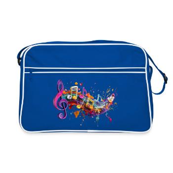 Color Magic Melodies Motenschlüssel Illustration - Retro Bag - blue/white - Front