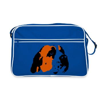 Chien Saint-Bernard - Sac Retro - bleu/blanc - Devant