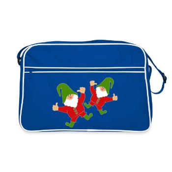Wichtel - Retro Tasche - Blau/Weiß - Vorne