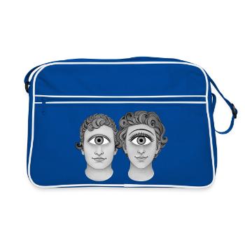 CYCLOPS IN LOVE - black & white - Retro Bag - blue/white - Front