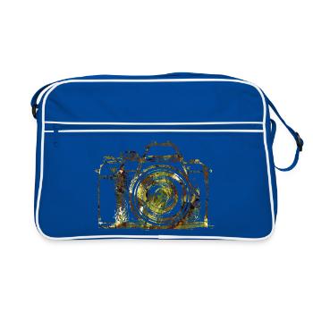 Portrait caméra camouflé - Sac Retro - bleu/blanc - Devant