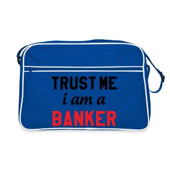 Crois moi, je suis banquier - Sac Retro - bleu/blanc - Devant