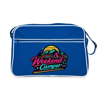 Weekend Camper Neon Skyline - Retro Tasche - Blau/Weiß - Vorne