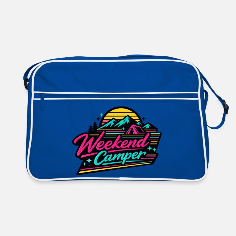 Weekend Camper Neon Skyline Retro Tasche