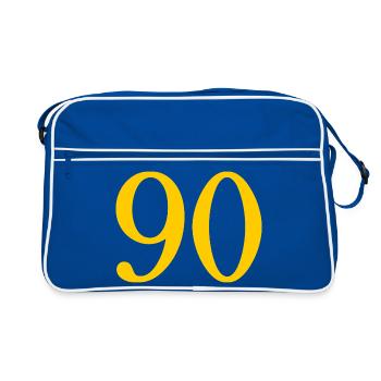 90. 90 ANS. 90e ANNIVERSAIRE. ANNIVERSAIRE 90 ANS. - Sac Retro - bleu/blanc - Devant