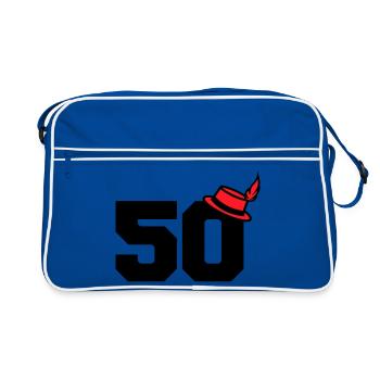 50 - Retro Tasche - Blau/Weiß - Vorne