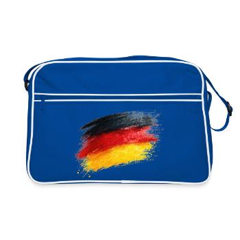 Titre du drapeau allemand en coups de pinceau - Sac Retro - bleu/blanc - Devant