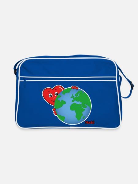 Mucki World - Retro Tasche - Blau/Weiß