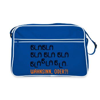 Gespräche Wahnsinn - Retro Tasche - Blau/Weiß - Vorne