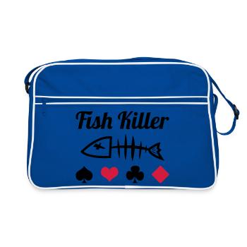 Poker : Fish Killer - Retro Tasche - Blau/Weiß - Vorne