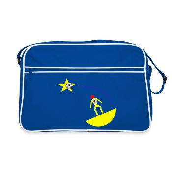 Herausragendes Schießen - Retro Tasche - Blau/Weiß - Vorne
