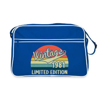 Jahrgang 1981 limitierte Edition - Retro Tasche - Blau/Weiß - Vorne