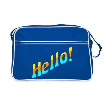 Hello! - Retro Bag - blue/white - Front