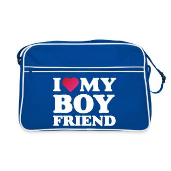 J’aime mon petit ami - Sac Retro - bleu/blanc - Devant
