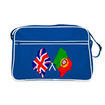 Drapeau Angleterre, drapeau Portugal - Sac Retro - bleu/blanc - Devant