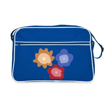 Abstract Flower Circles - Retro Bag - blue/white - Front
