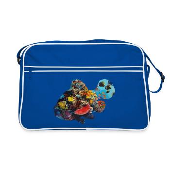 Underwater in the coral reef as a fish - Retro Bag - blue/white - Front