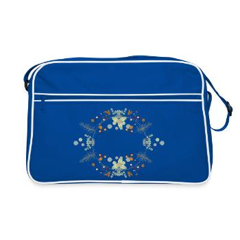 Delicate Christmas frame with nuts and wintergreen - Retro Bag - blue/white - Front