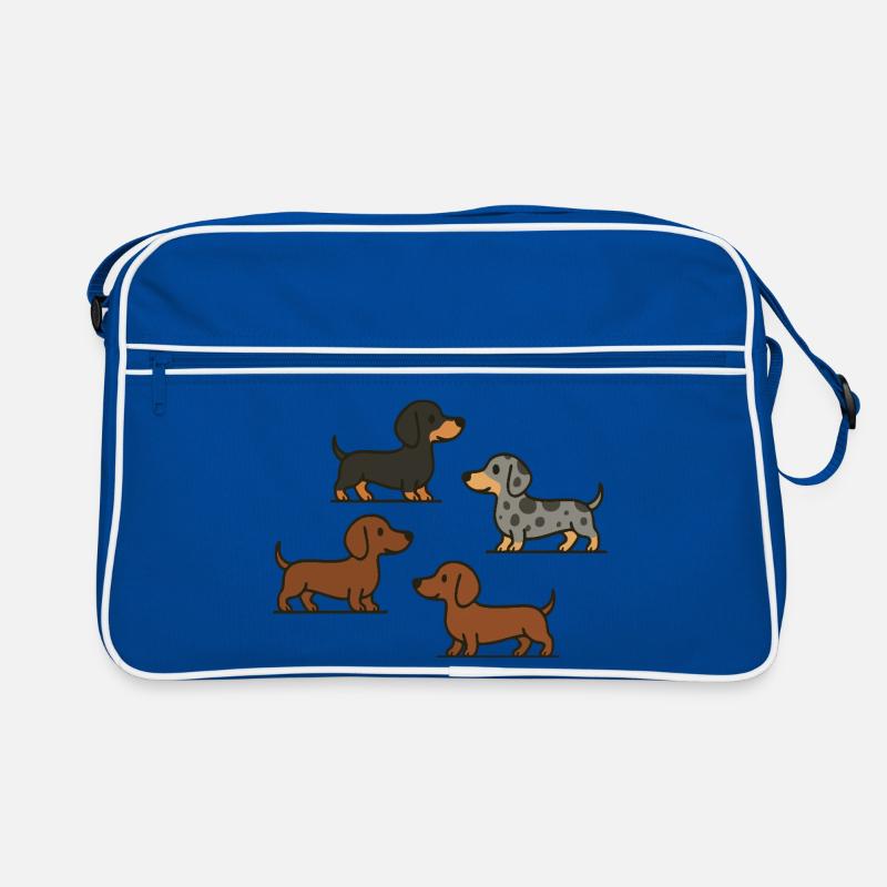 Dachshund Quartet: Spotted & Solid Retro Bag