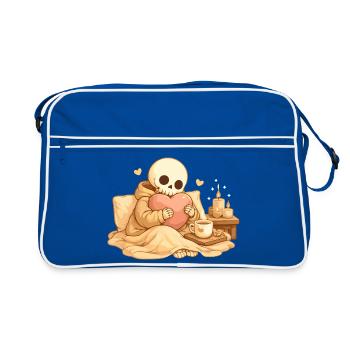Squelette Douillet avec Cœur – Repos et Soins de Soi - Sac Retro - bleu/blanc - Devant