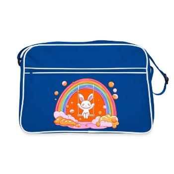 Cuddly Bunny Rainbow Swing - Retro Bag - blue/white - Front