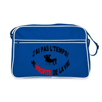 Non J'ai Pas Le Temps Je Profite de la Vie - Sac Retro - bleu/blanc - Devant