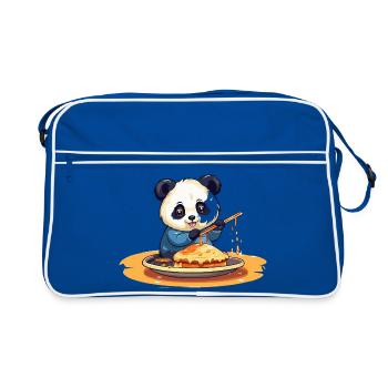 Panda Cooking Pancakes - Sac Retro - bleu/blanc - Devant