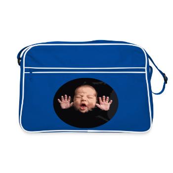 Black Night Baby Silhouette - Retro Bag - blue/white - Front
