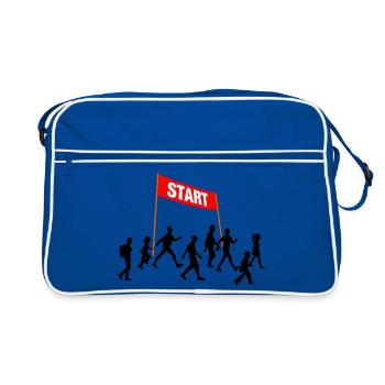 Équipe de départ à pied - Sac Retro - bleu/blanc - Devant