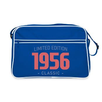 T-Shirt 70 Ans 1956 Humour Drôle - Sac Retro - bleu/blanc - Devant