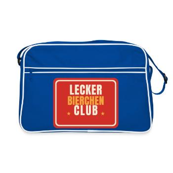 Lecker Bierchen Club Bier Team lustiger Spruch - Retro Tasche - Blau/Weiß - Vorne