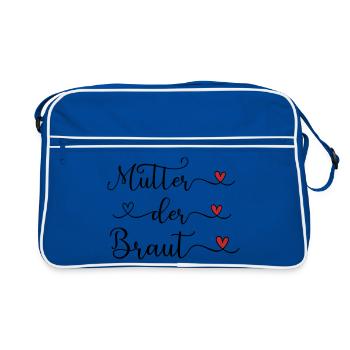Mutter der Braut handgeschriebener Schriftzug mit  - Retro Tasche - Blau/Weiß - Vorne