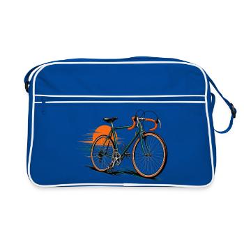Icône de vélo sur fond ensoleillé - Sac Retro - bleu/blanc - Devant