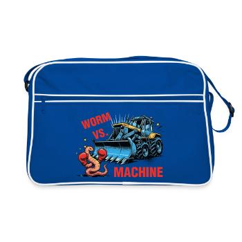 Worm vs Machine Robak Kontra Maszyna - Retro Tasche - Blau/Weiß - Vorne