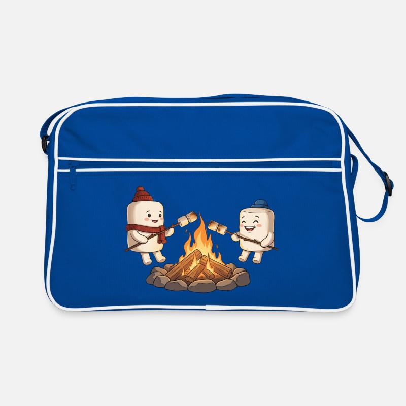 Lagerfeuer-Marshmallow-Freunde Retro Tasche