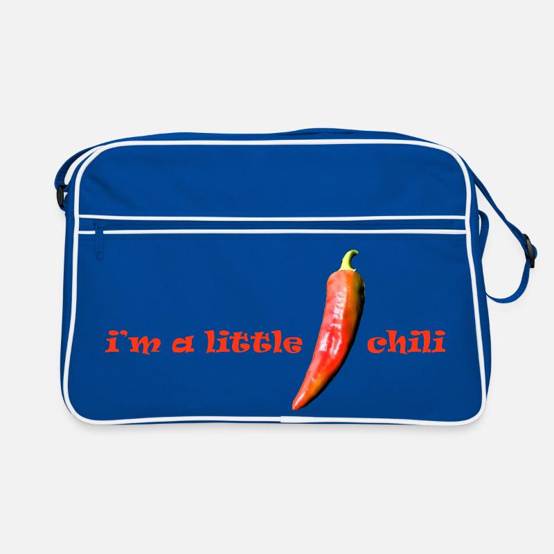 i m a little chili - Retro Tasche - Blau/Weiß