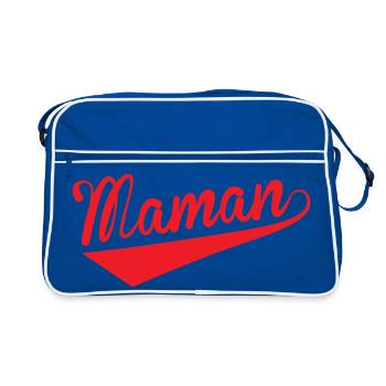 Maman d'Amour - Muttertag - Retro Tasche - Blau/Weiß - Vorne