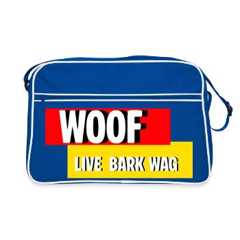 Wuff - Retro Tasche - Blau/Weiß - Vorne