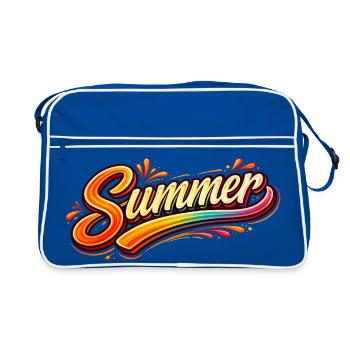 Illustration rétro en lettrage d’été - Sac Retro - bleu/blanc - Devant
