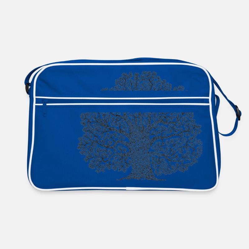 Baum des Lebens - Yggdrasil - Retro Tasche - Blau/Weiß