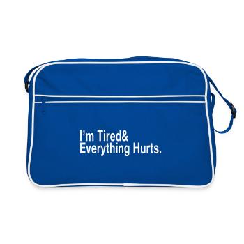I'm Tired - Retro Bag - blue/white - Front
