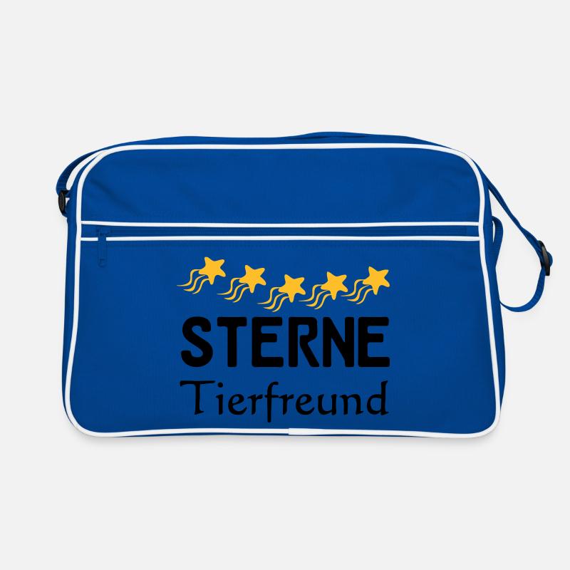 Sterne Tierfreund Geschenk - Retro Tasche - Blau/Weiß