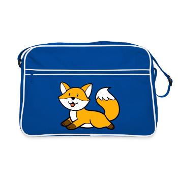 Lying fox - Retro Bag - blue/white - Front
