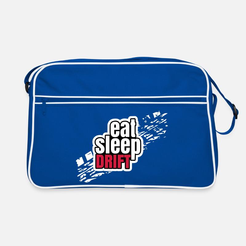 Eat Sleep Drift - Retro Tasche - Blau/Weiß