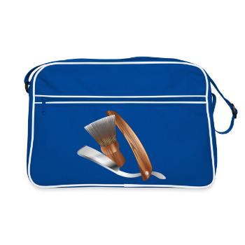 classic razor and shaving brush - Retro Bag - blue/white - Front