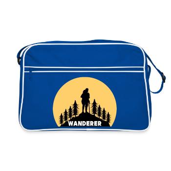 Hikers Mountain Peaks Mountain Hiking Hiking Saying - Retro Bag - blue/white - Front